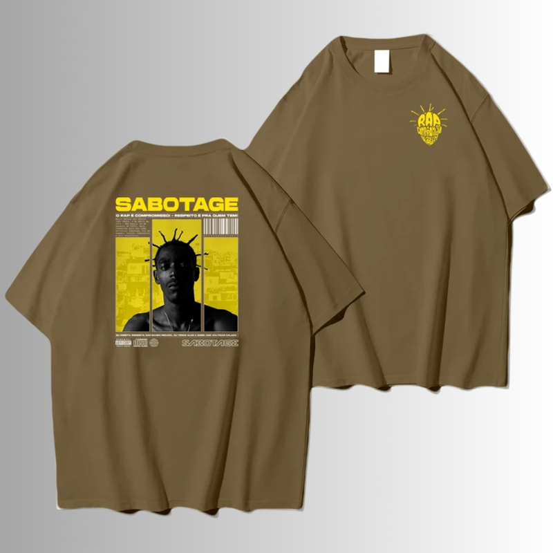 Camiseta Sabotage - Respeito é pra quem tem, estilo urbano, qualidade que você sente no toque