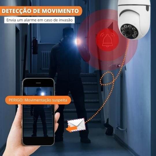 Câmera de Segurança 3MP, Quad HD | Wi-Fi - Dual Band 2.4G/5G Inteligente 360º